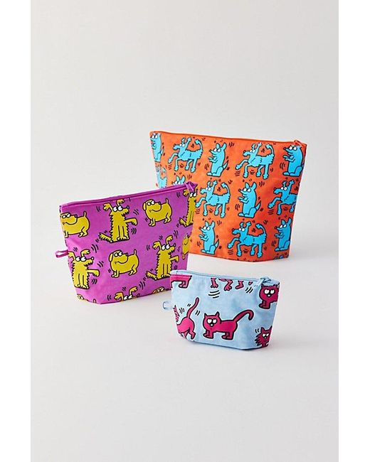 Baggu Pink X Keith Haring Go Pouch Set