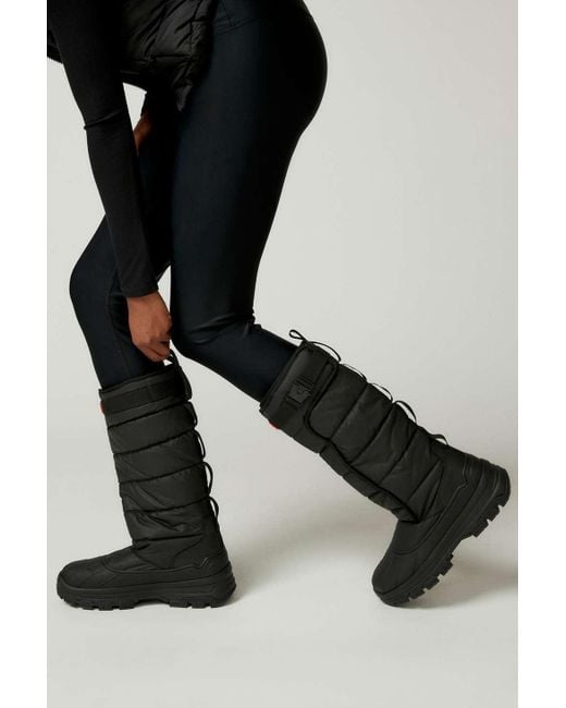 Hunter Blue Original Intrepid Insulated Buckle Tall Snow Boot In Black,at Urban Outfitters