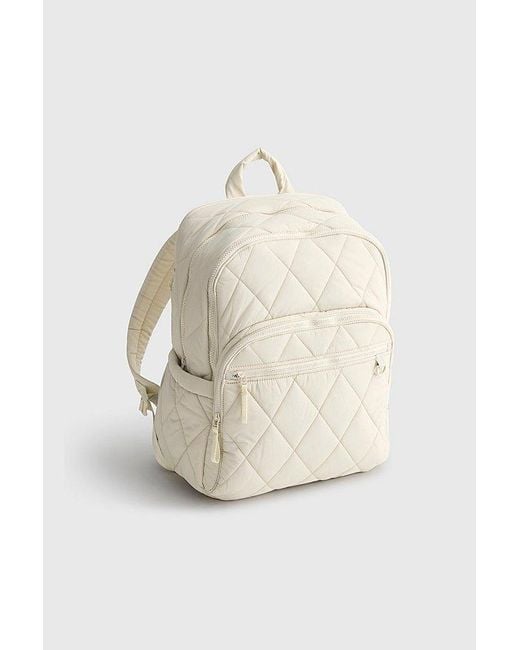Vera Bradley White Quilted Nylon Large Bancroft Backpack