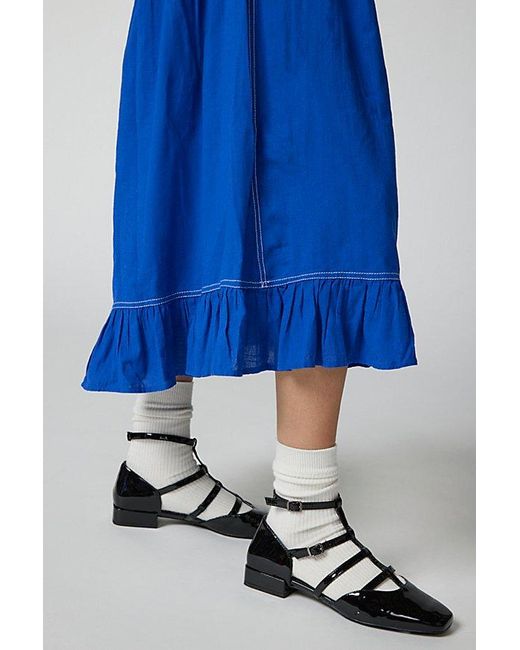 Urban Outfitters Blue Uo Penny Smocked Midi Dress