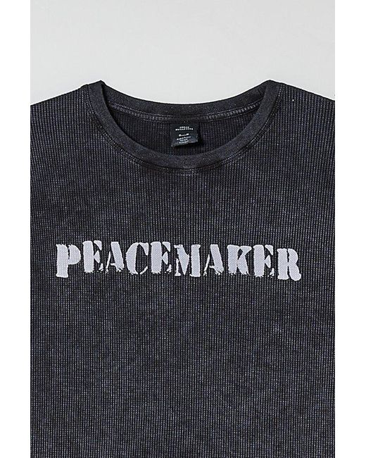 Urban Outfitters Black Uo Peacemaker Thermal Long Sleeve Tee for men