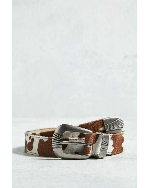 Urban Outfitters Blue Uo Cow Print Buckle Belt for men