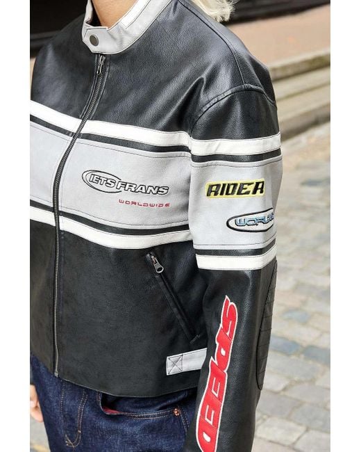 iets frans Black Kali Boxy Oversized Motocross Jacket