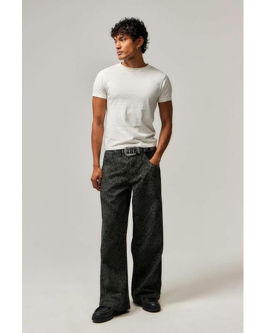 Jaded London Leopard Print Jeans in Black for Men | Lyst UK