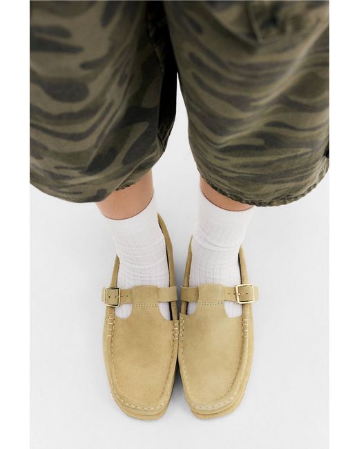 Clarks Green Maple Wallabee T-bar Shoes