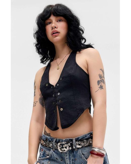 BDG Black Tilda Soft Military Waistcoat