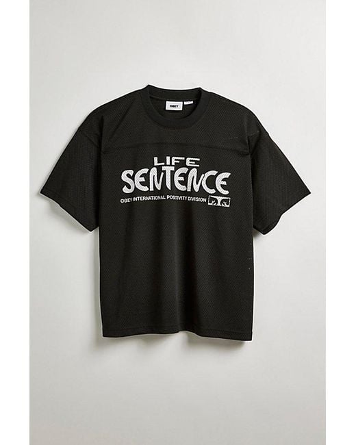 Obey Black Uo Exclusive Life Sentence Mesh Tee for men