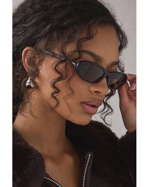 Crap Eyewear Black Luv Buzz Small Oval Sunglasses