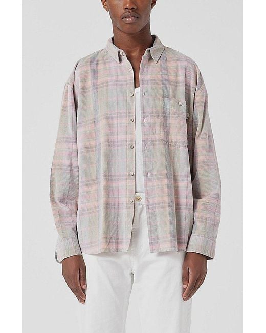 Barney Cools Multicolor Cabin 2.0 Recycled Cotton Corduroy Plaid Shirt Top for men