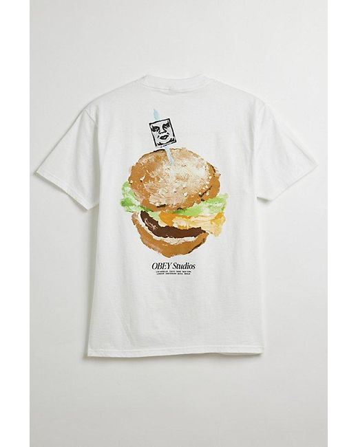 Obey Gray Visual Food For Your Mind Tee for men