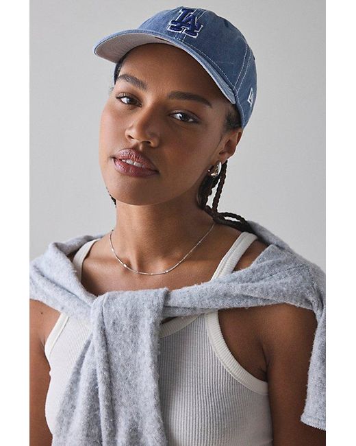 KTZ Blue 9Twenty Mlb Los Angeles Dodgers Washed Dad Hat for men