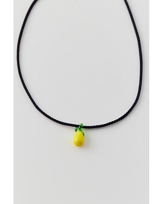 Urban Outfitters Yellow Glass Charm Corded Necklace