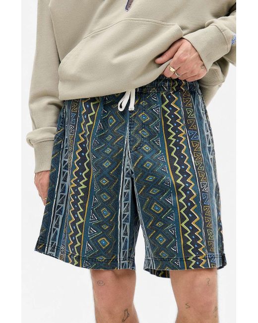 Ayker Blue Akyer Surf Print Twill Shorts for men