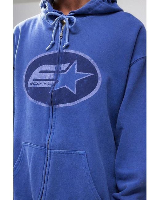 Urban Outfitters Blue Uo E-Star Zip-Through Hoodie Sweatshirt for men