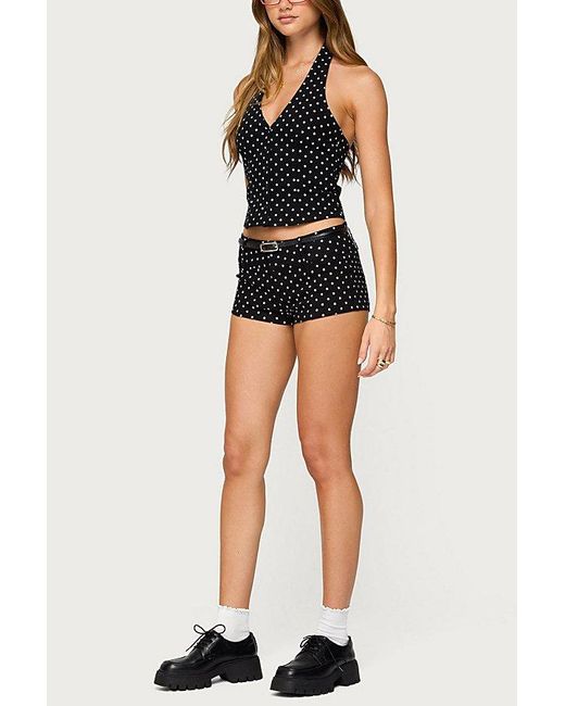 Edikted Black Twyla Polka Dot Halter Top