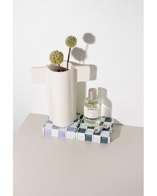 Subtle Studios Natural Glass Tile Checkered Cube