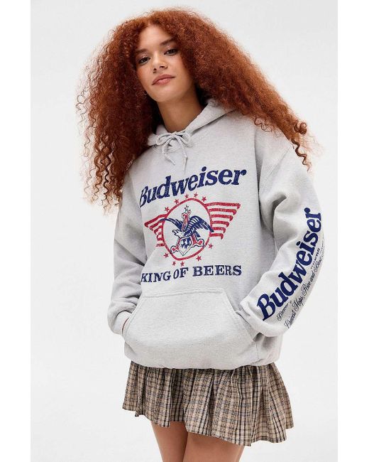 Urban Outfitters Gray Uo Budweiser Oversized Hoodie