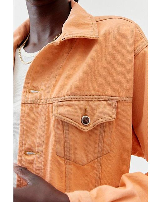 Urban Renewal Orange Remade Overdyed Y2K Denim Jacket