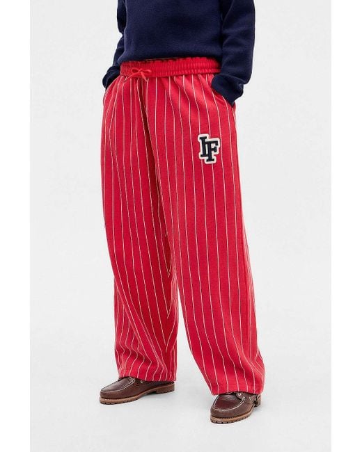 iets frans Red Harri Pinstripe Joggers