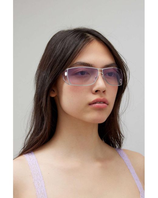 Urban Outfitters Purple Kira Translucent Shield Sunglasses