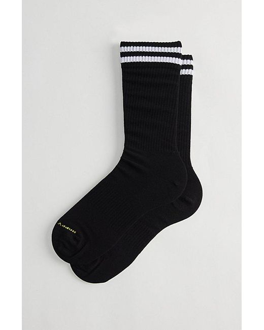 Happy Socks Black Striped Sneaker Crew Sock for men