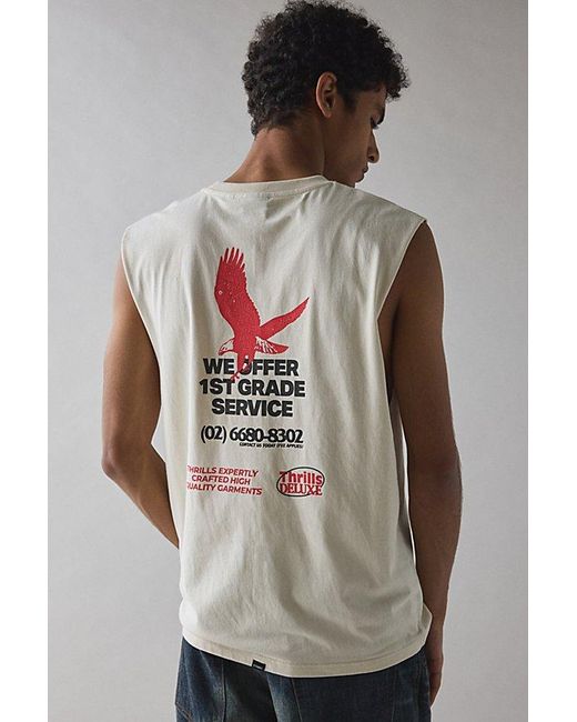 Thrills Natural Service Graphic Muscle Tee for men