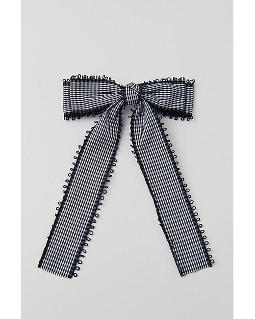 Urban Outfitters Brown Gingham Hair Bow Barrette