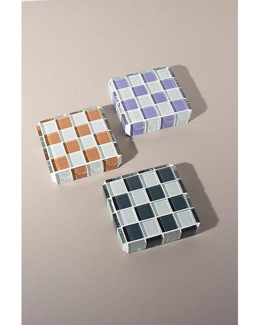 Subtle Studios Natural Glass Tile Checkered Cube