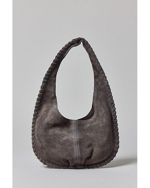 Silence + Noise Black Ivy Studded Suede Hobo Bag