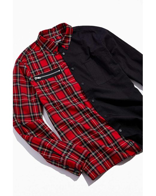 Tripp Nyc Red Split Button-down Shirt for men