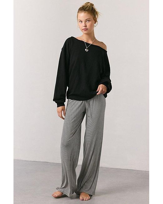 Out From Under Black Ariana Oversized Off-The-Shoulder Sweatshirt