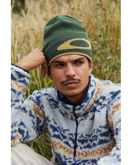 Oakley Blue Green Ellipse Beanie for men