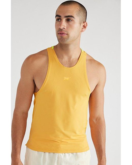 Without Walls Yellow Blocked Tank Top for men