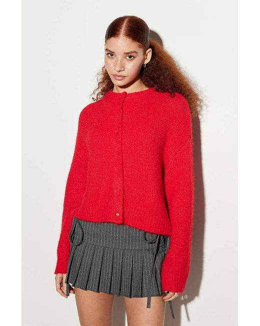 Urban Outfitters Red Uo Dakota Knit Cardigan