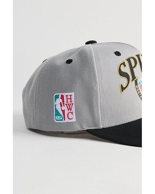 Mitchell & Ness Gray Crown Jewels Pro San Antonio Spurs Snapback Hat for men