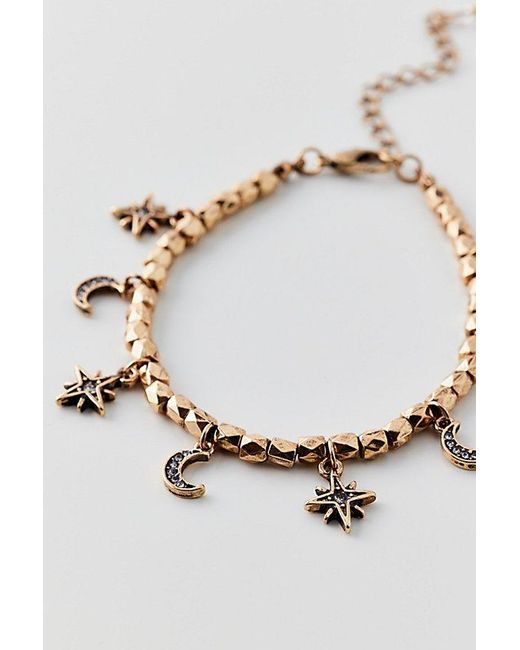 Urban Outfitters Brown Celestial Charm Beaded Bracelet