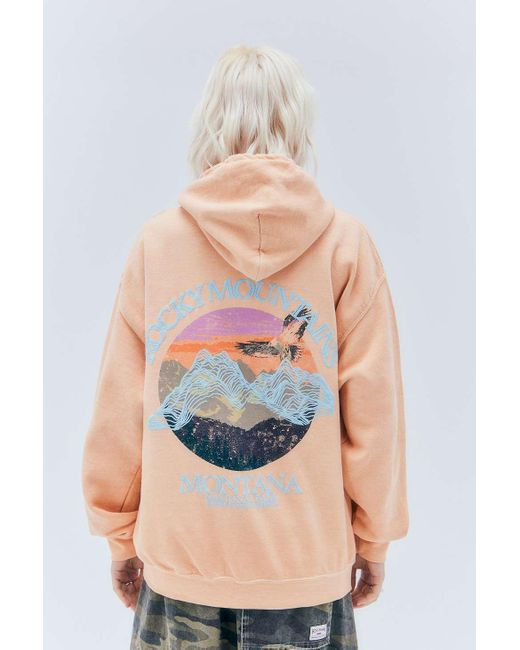 Urban Outfitters Blue Uo Orange Rocky Mountains Hoodie