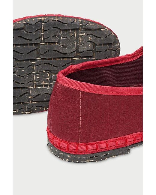 Flabelus Red Silk Mary Jane Flat