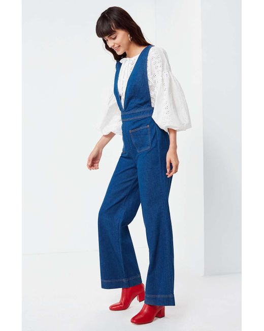 plunge denim jumpsuit