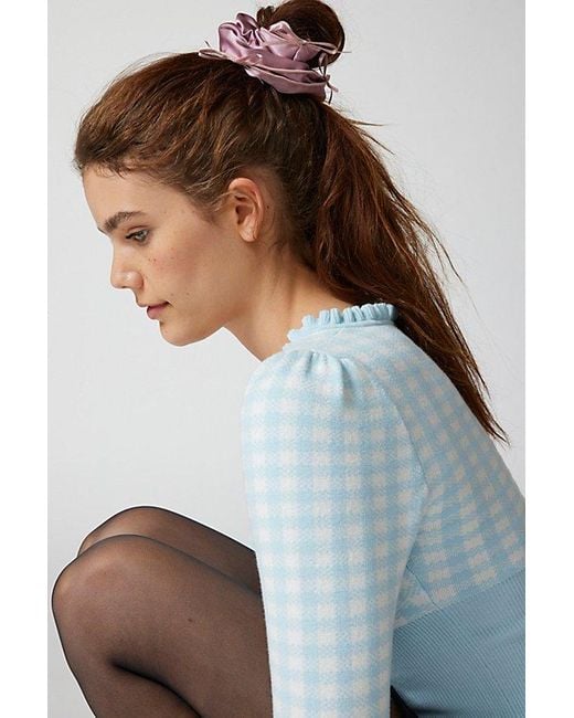 Urban Outfitters White Satin Bow Scrunchie