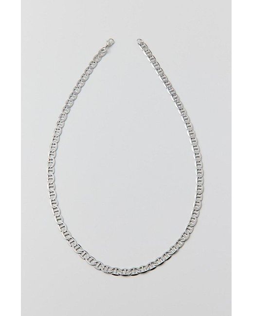 Urban Outfitters White Flat Mariner Chain Stainless Steel Necklace for men