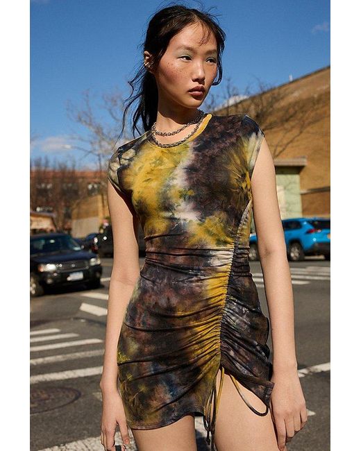 Urban Outfitters Black Uo Tabi Tie-Dye Mini Dress