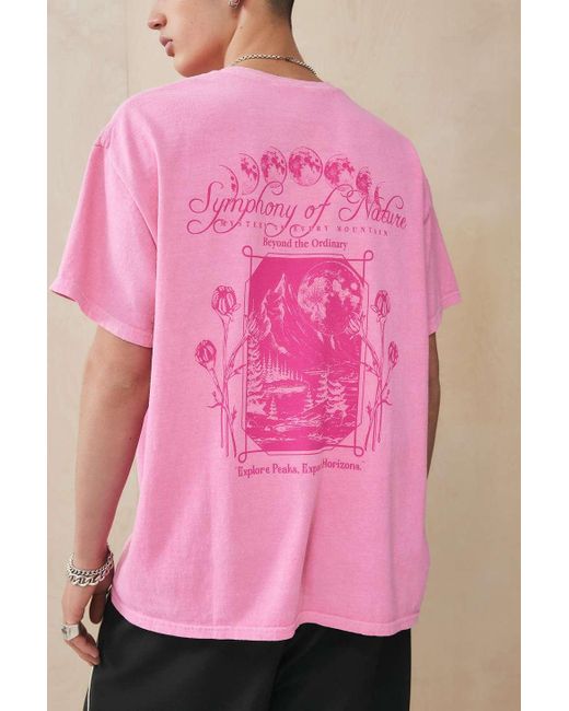 Urban Outfitters Uo Pink Symphony Of Nature T-shirt for men