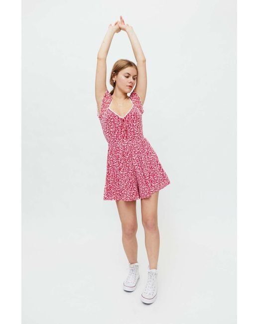Urban Outfitters Pink Uo Alice Mesh Romper
