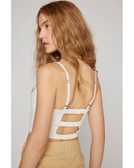 Urban Outfitters White Uo Aria Cutout Tank Top