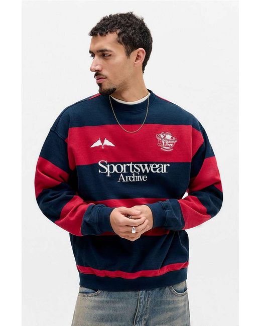 iets frans Red & Navy Sporty Stripe Sweatshirt for men