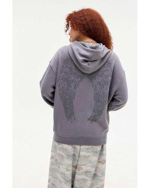 Silence + Noise Gray Silence + Noise Dusty Wings Zip Hoodie