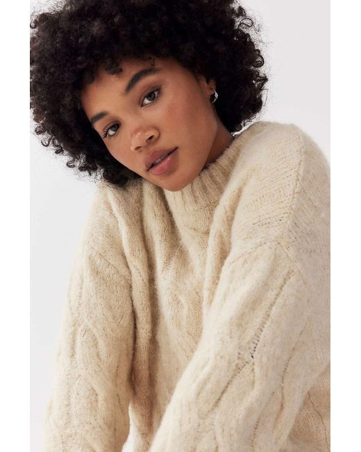 Urban Outfitters Brown Kimchi Blue Boston Lofty Cable Knit Jumper