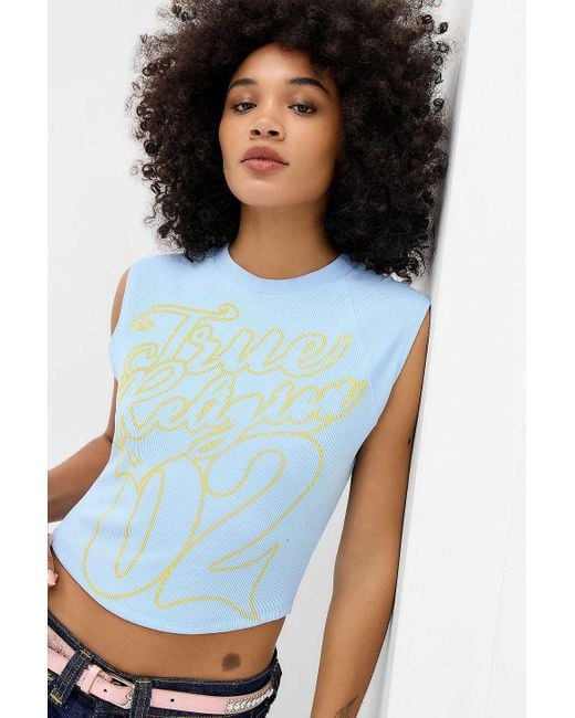 True Religion White Sporty Raglan Rib Top