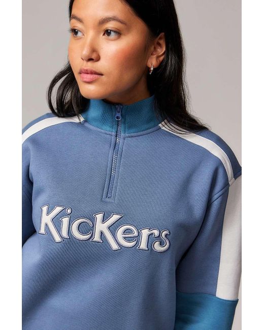 Kickers Blue Uo Exclusive Half-zip Sweatshirt